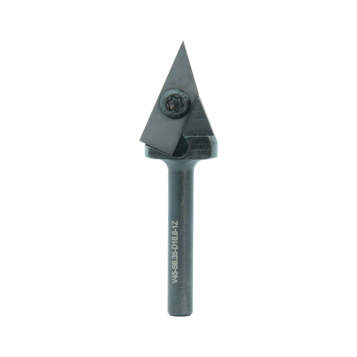 Torquata 45 Degree Carbide Insert V-Groove Router Bit & Replacement Cutters 1/4in Shank