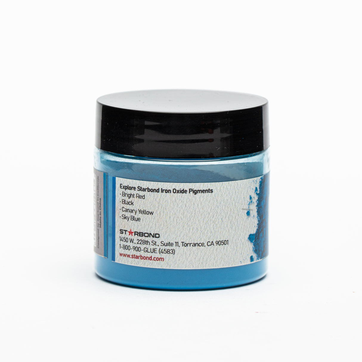 Starbond Matte Sky Blue Iron Oxide Pigment 2oz in jar, showcasing serene and unfading matte blue finish reminiscent of clear Australian skies