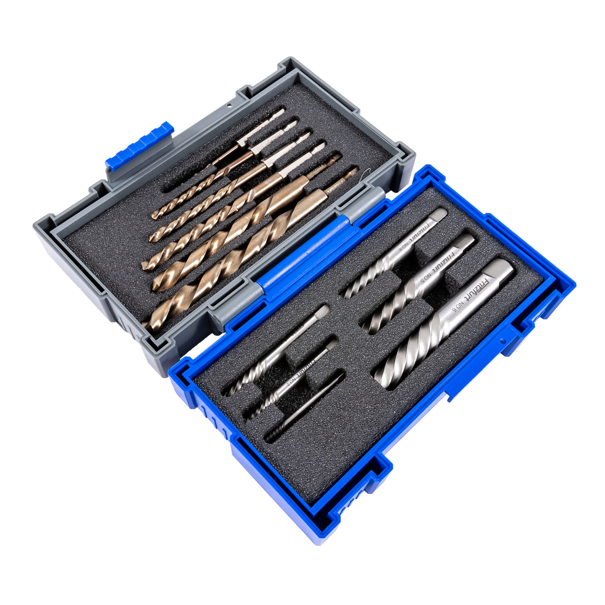 Fritzfurt Drill & Screw Extractor Set of 12 Square Drive Imperial 1/4in Hex Shanks M2 HSS Material