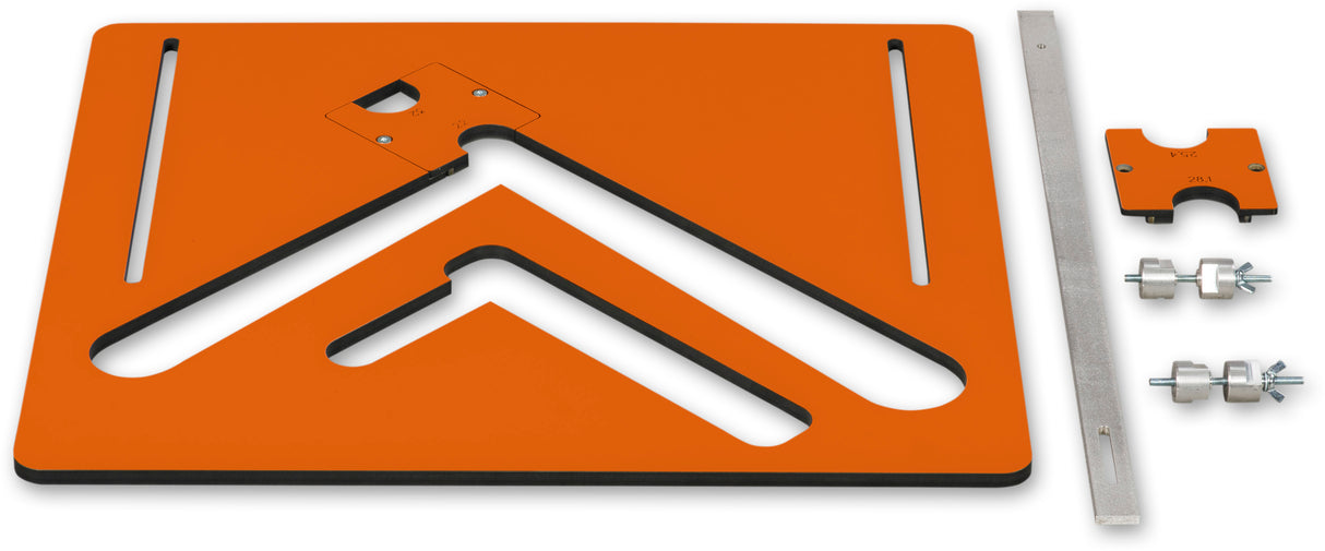 UJK Stair Jig for Plunge Routers showcasing 12mm High Pressure Laminate construction with standard 30mm bush compatibility