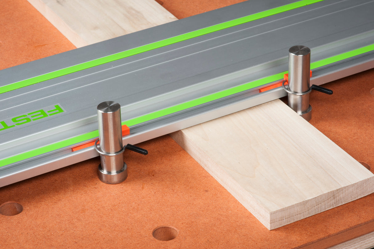 Australian UJK Dog Rail Clip Pack of 2 securing Festool or Makita guide rail to 20mm bench dogs