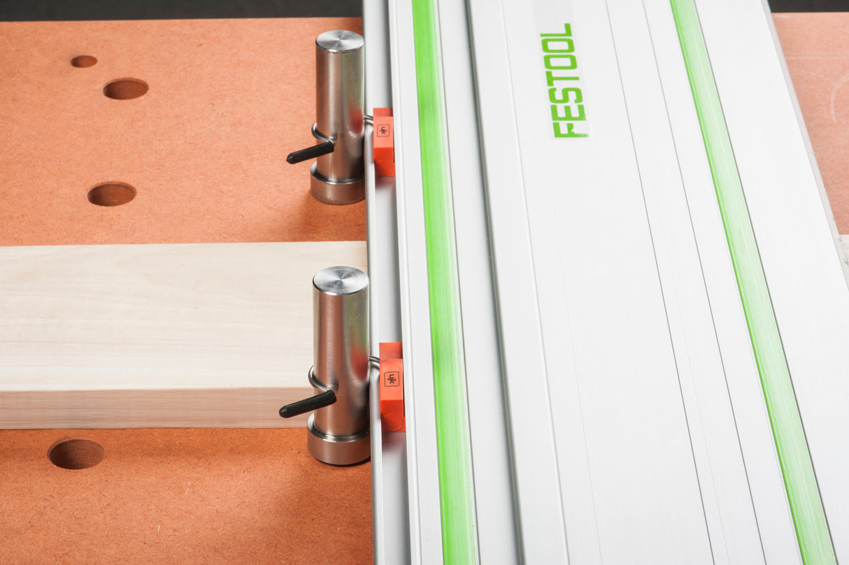 UJK Dog Rail Clip Pack of 2 securing Festool guide rail to bench dog