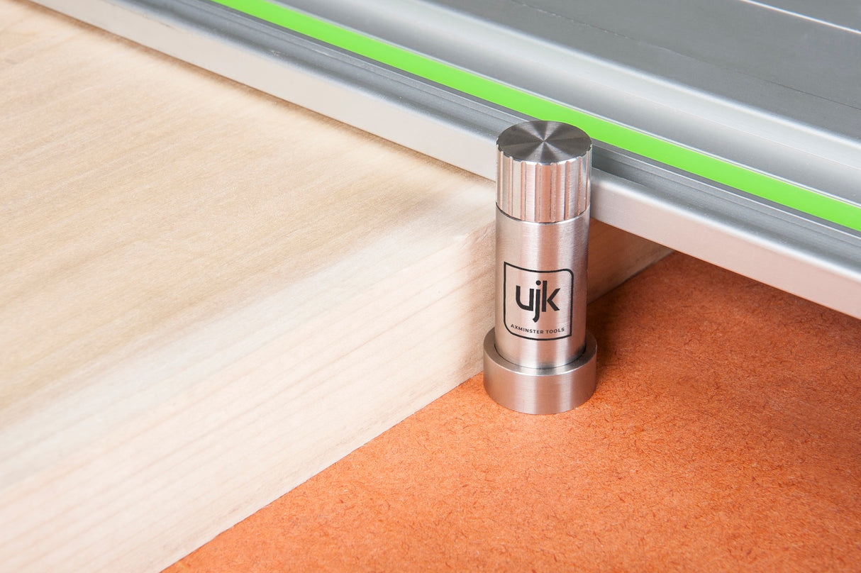 UJK Super Dog 20mm Bench Dog 90mm Projection in use on woodworking bench