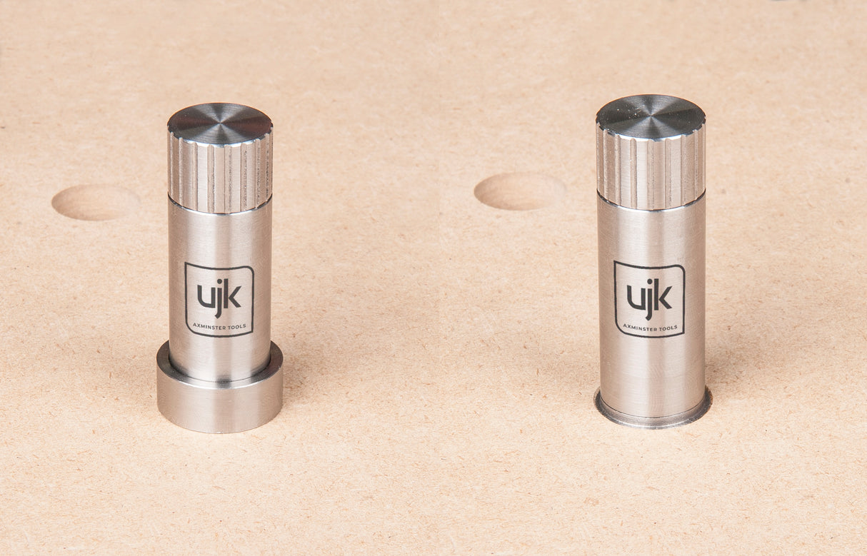 UJK Super Dog 20mm Bench Dog in use on woodworking bench