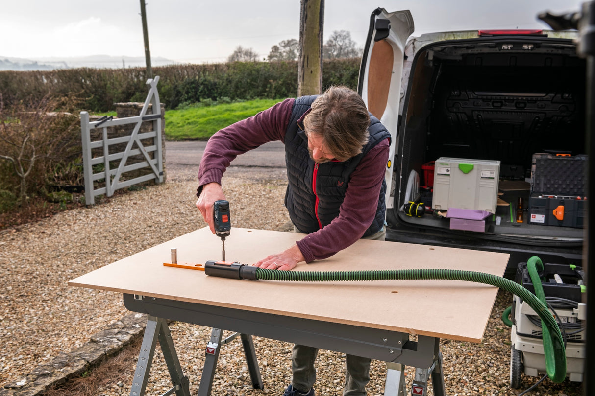 UJK Parf MK II Guide System T-LOC Systainer storage case with foam insert, well-organized interior view