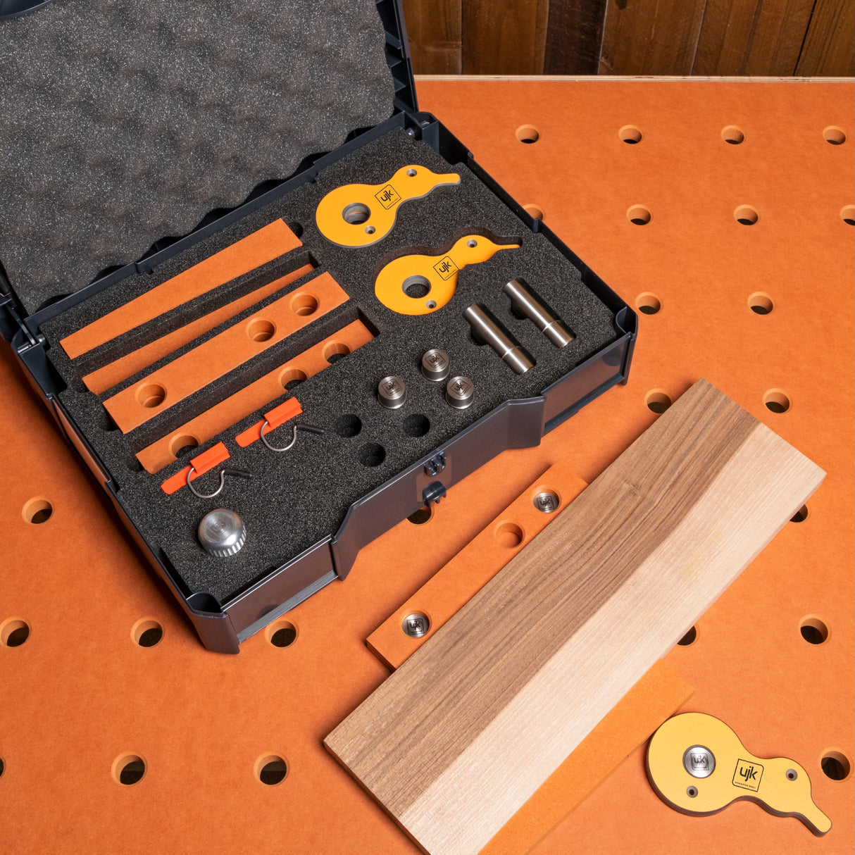 UJK Work Holding Accessory Kit components displayed in T-Loc case
