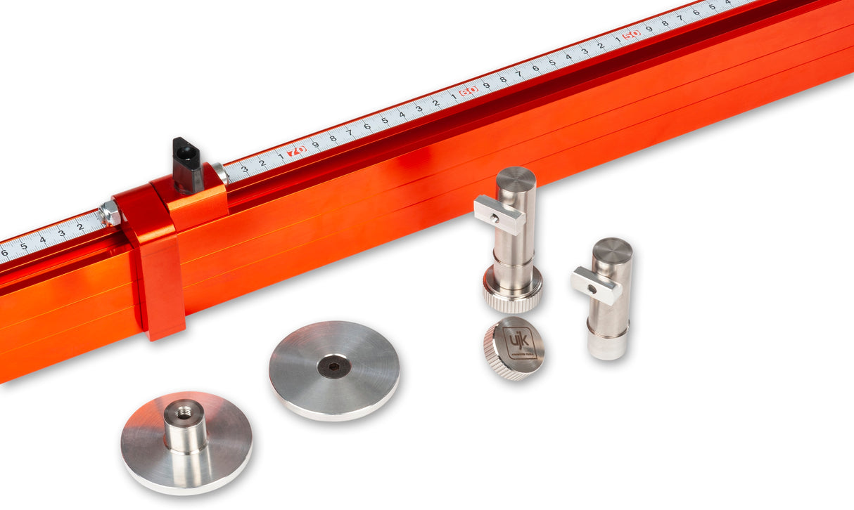 UJK Fence and Length Stop for Guide Rail Saws on 20mm Dog Hole Workbench