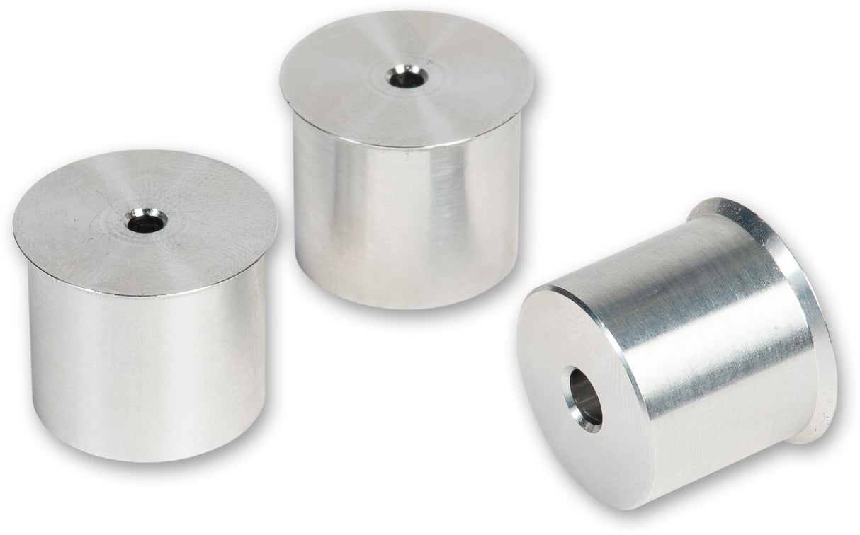 UJK Parf Aluminium Revision 20mm Bench Dogs with 3mm central hole - Pack of 3, top view