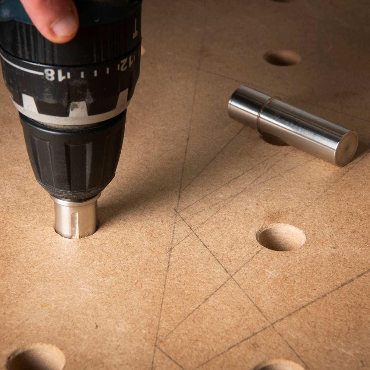 UJK Parf System Reamer restoring tolerance of tight 20mm dog holes in bench top