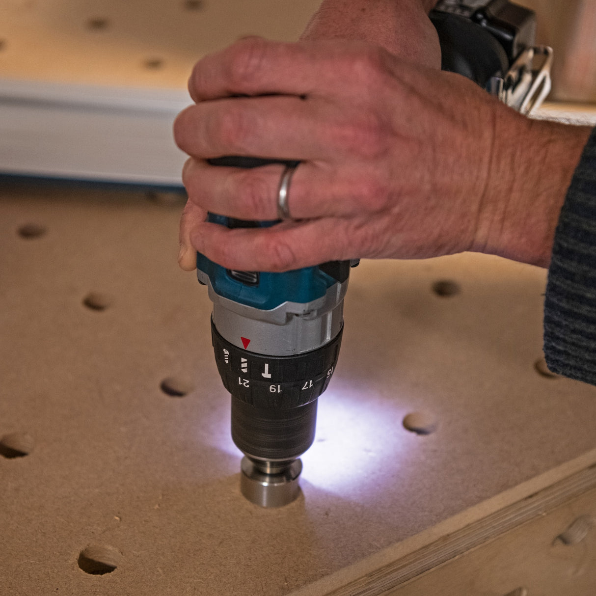 Stainless steel UJK Combined Chamfer & Reamer tool for 20mm Dog Holes showing detailed craftsmanship