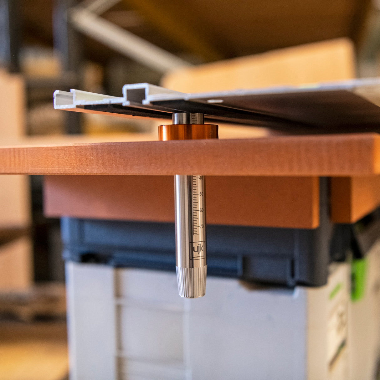 Australian-made UJK 20mm Guide Rail Bench Dogs for Festool Guide Rails - Pack of 2, featuring hidden stainless steel Tee-bolt design