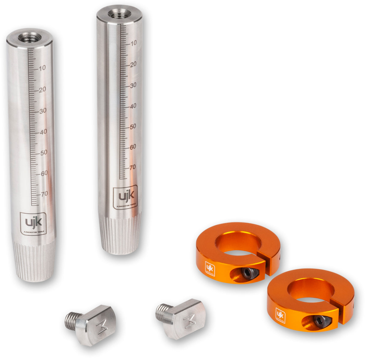 Stainless steel UJK 20mm Guide Rail Bench Dogs with Tee bolt for Makita Guide Rails, hidden beneath rail