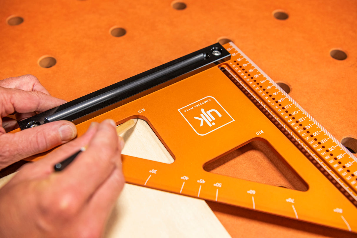 UJK 250mm Marking Square for precise woodworking angles and radii