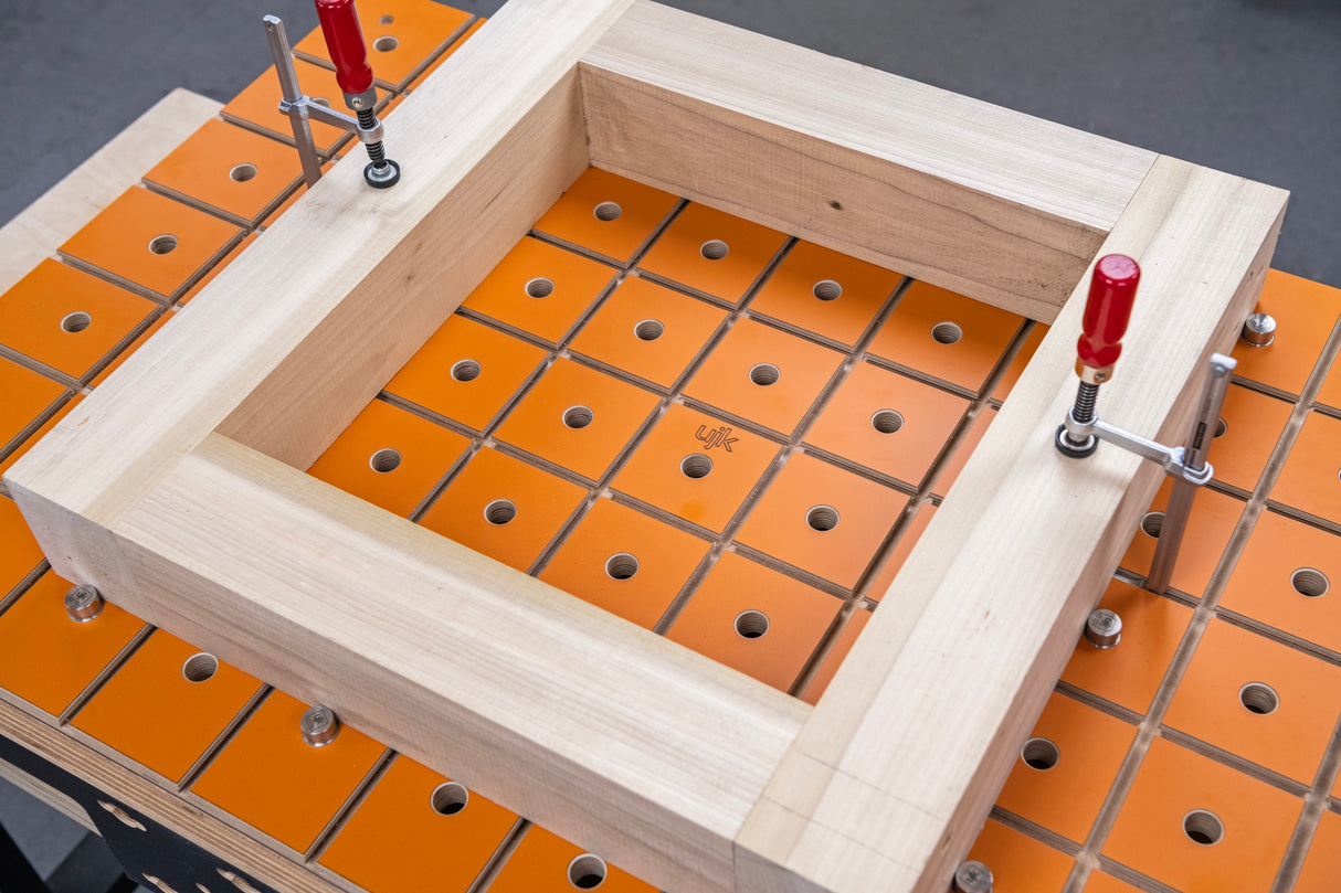 UJK Guide Rail MFT Top T-Track 20mm Dog Holes detail angle woodworking tools Australia