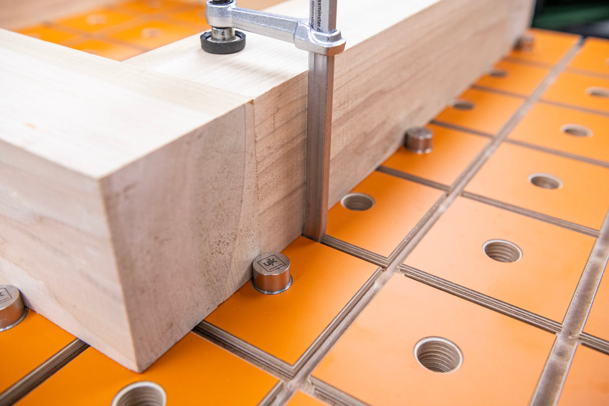 UJK Guide Rail MFT Top T-Track 20mm Dog Holes detail view, showcasing precision and versatility for Australian woodworkers