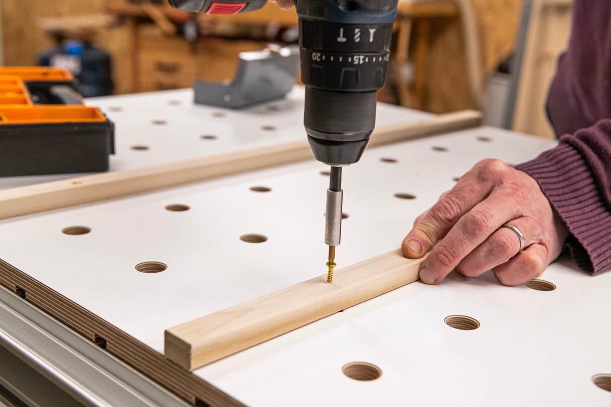 UJK Rail Clamp MFT Top with T-Track and Dog Holes for woodworking projects