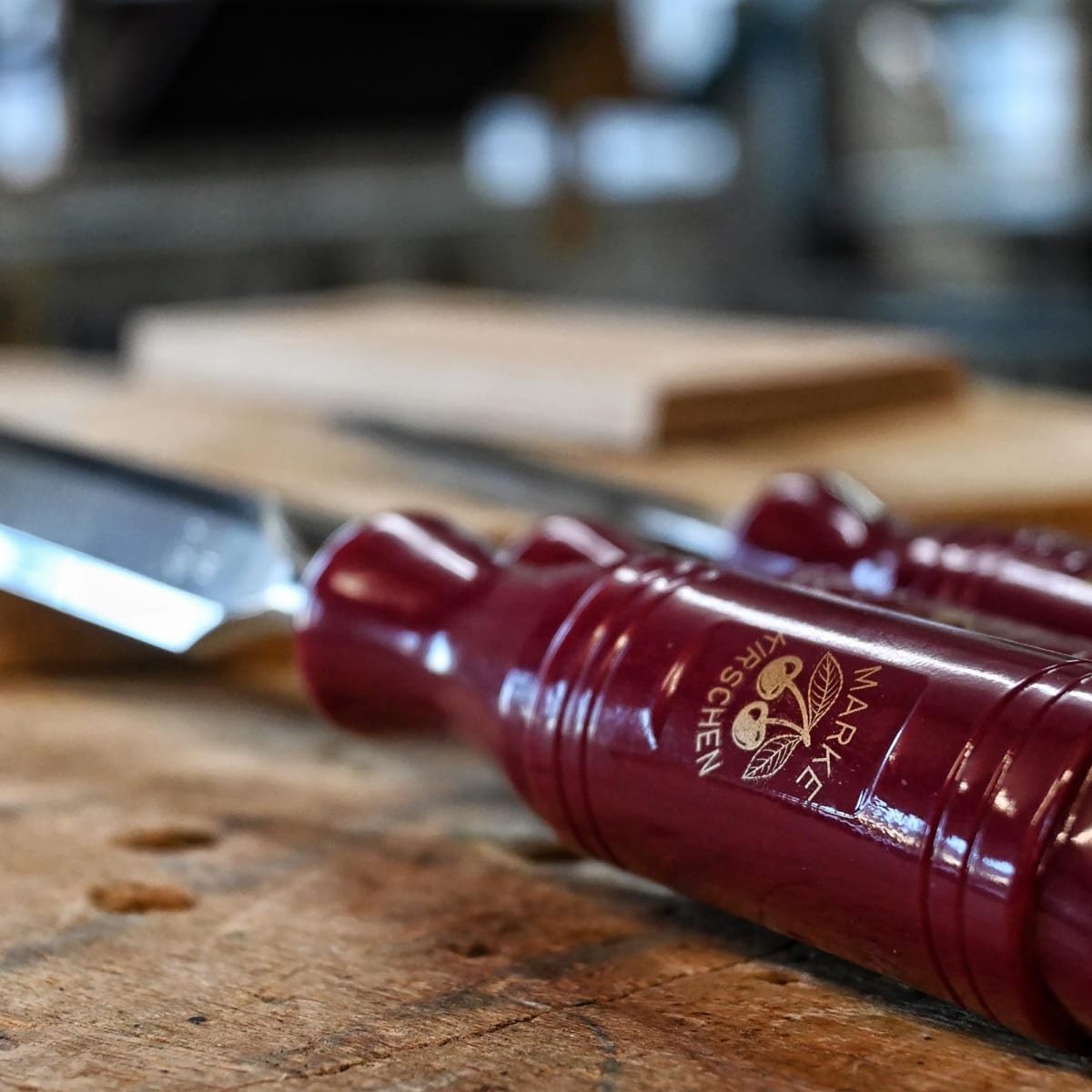 Kirschen Two Cherries Plastic Handle Firmer Chisels Bevel Edge Set of 6 in Wooden Case