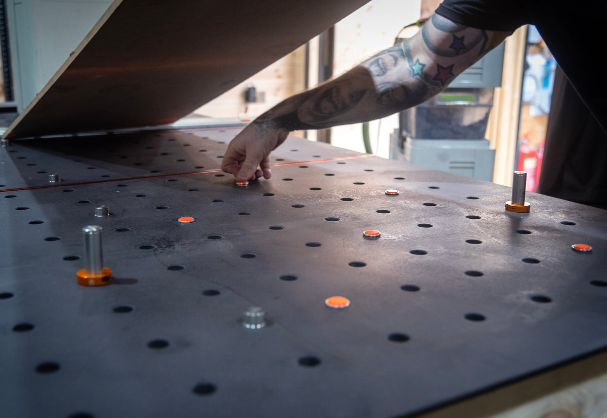 UJK Track Saw Set in Storage Case, compatible with 20mm Dog Holes, precision cutting accessories for UJK Parf Guide System and MFT table