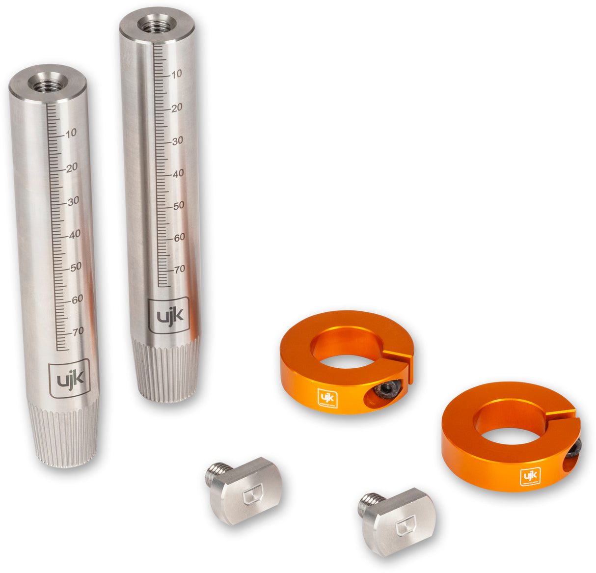 UJK 20mm Guide Rail Bench Dogs for DeWalt Guide Rails in use with Tee-bolt on DeWALT guide rail