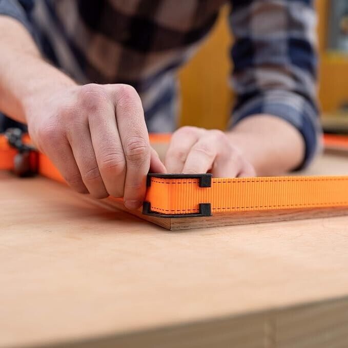 Pony Jorgensen 4.5m Canvas Band Clamps with Ratchet Style - Detailed view showcasing high-strength nylon webbing and plastic corners