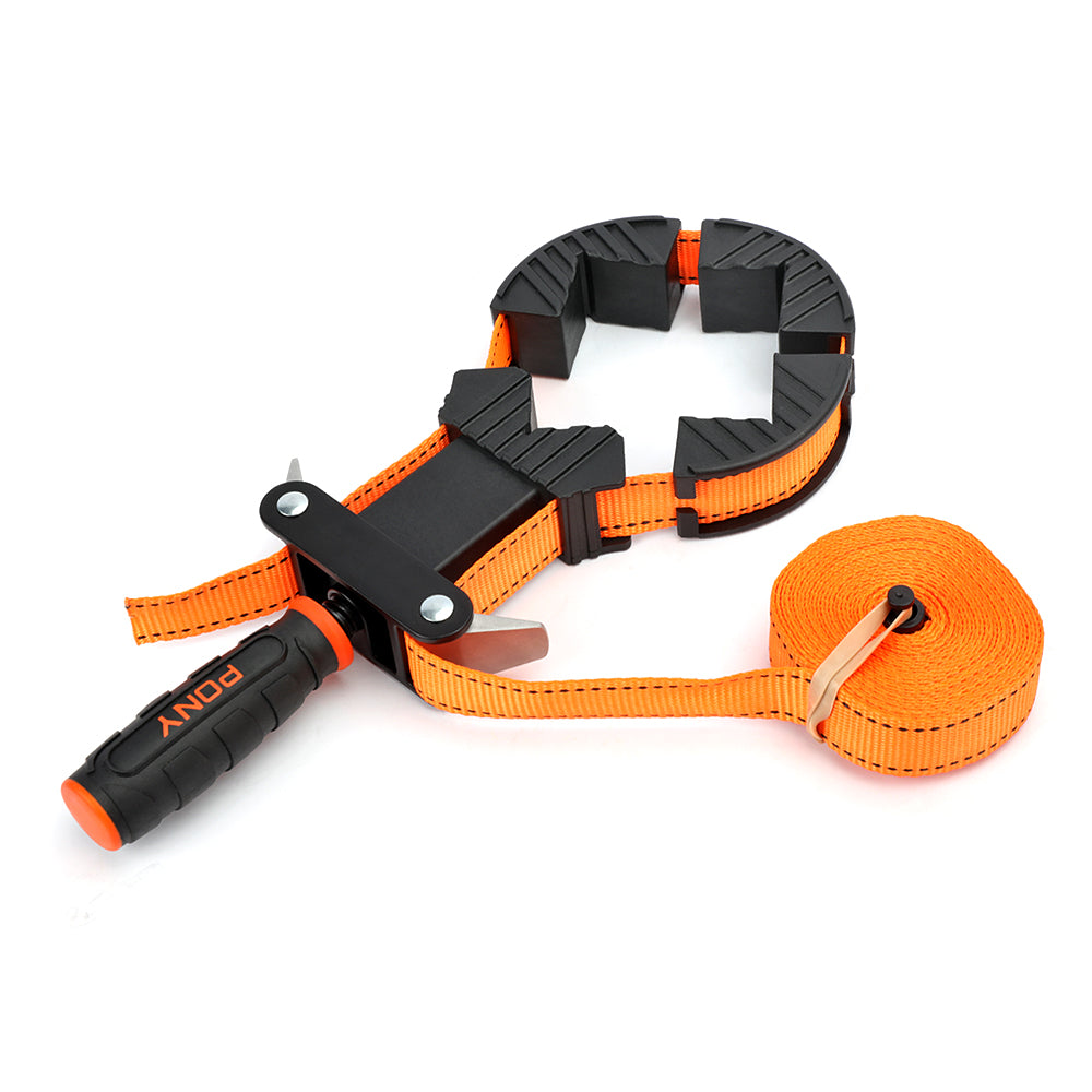 Pony Jorgensen Rapid-Acting Band Clamp in use on a woodworking project