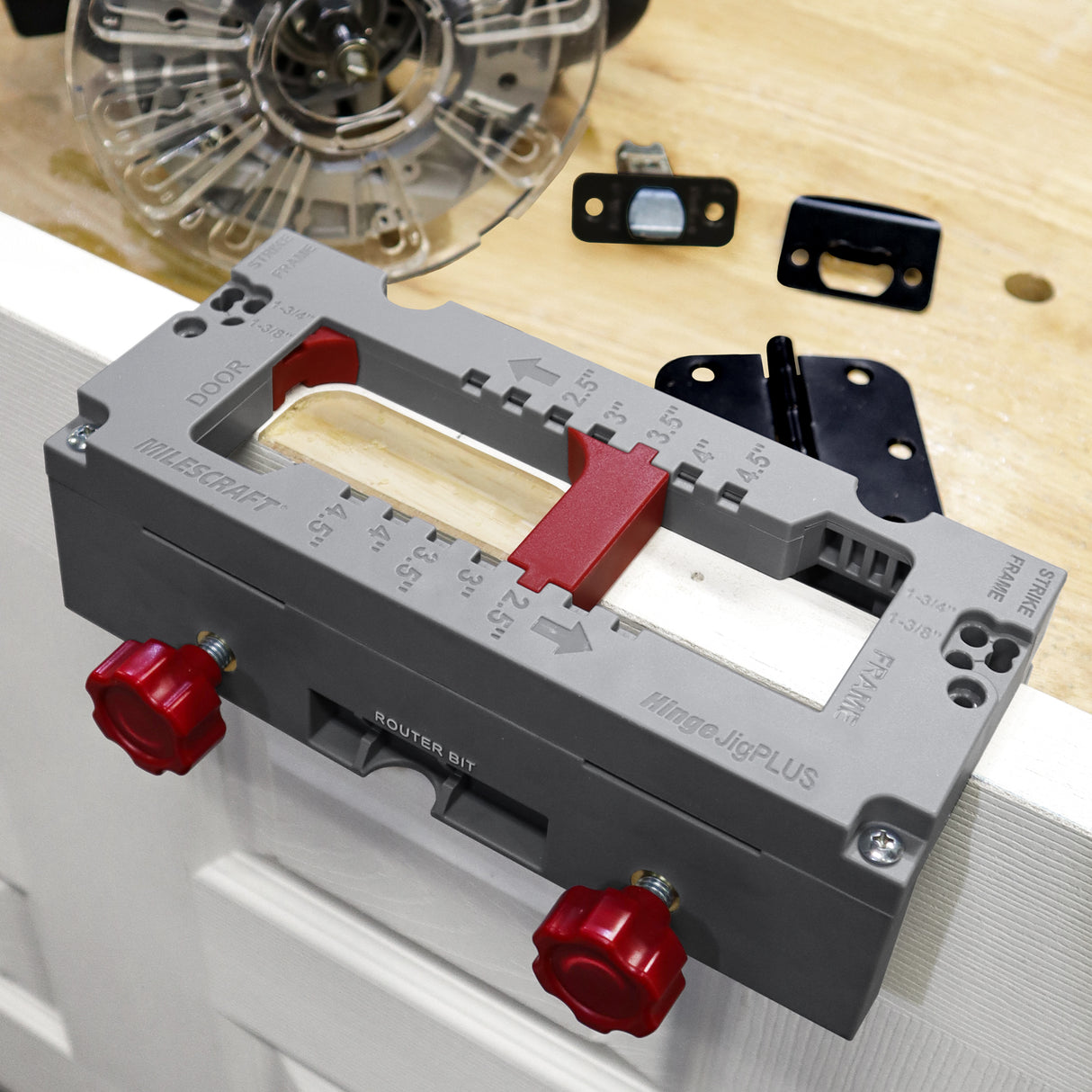 Milescraft HingeJigPLUS and PinDoctor tools for precise door hardware installation