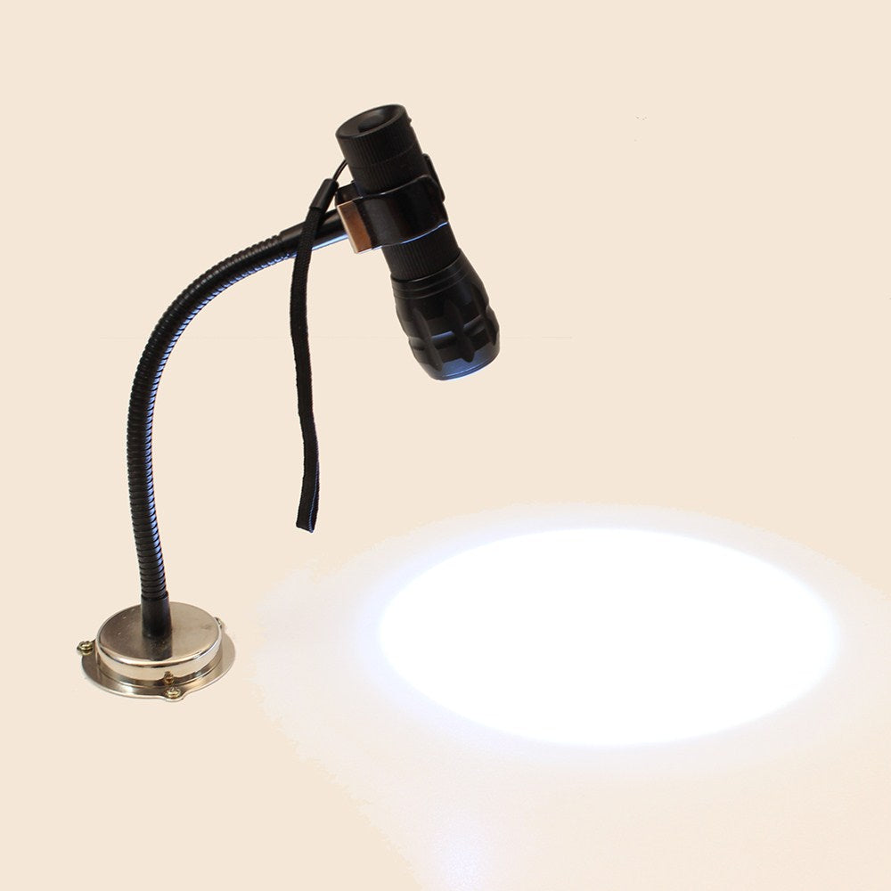 Flexible LED worklight torch with magnetic base, ideal for workshops and worksites