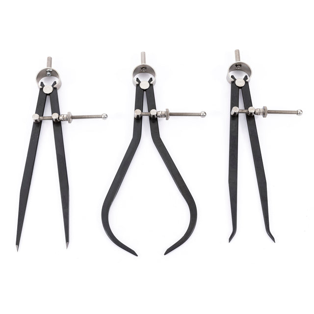 Dasqua Spring Caliper & Divider Set of 3, precision sprung tools for woodworking measurements
