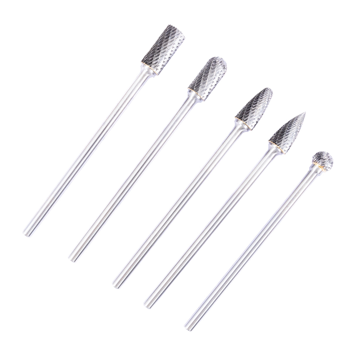 Fritzfurt Extra Long Carbide Rotary Tool Burr Set 5 Pieces 115mm, ideal for precision woodworking tasks