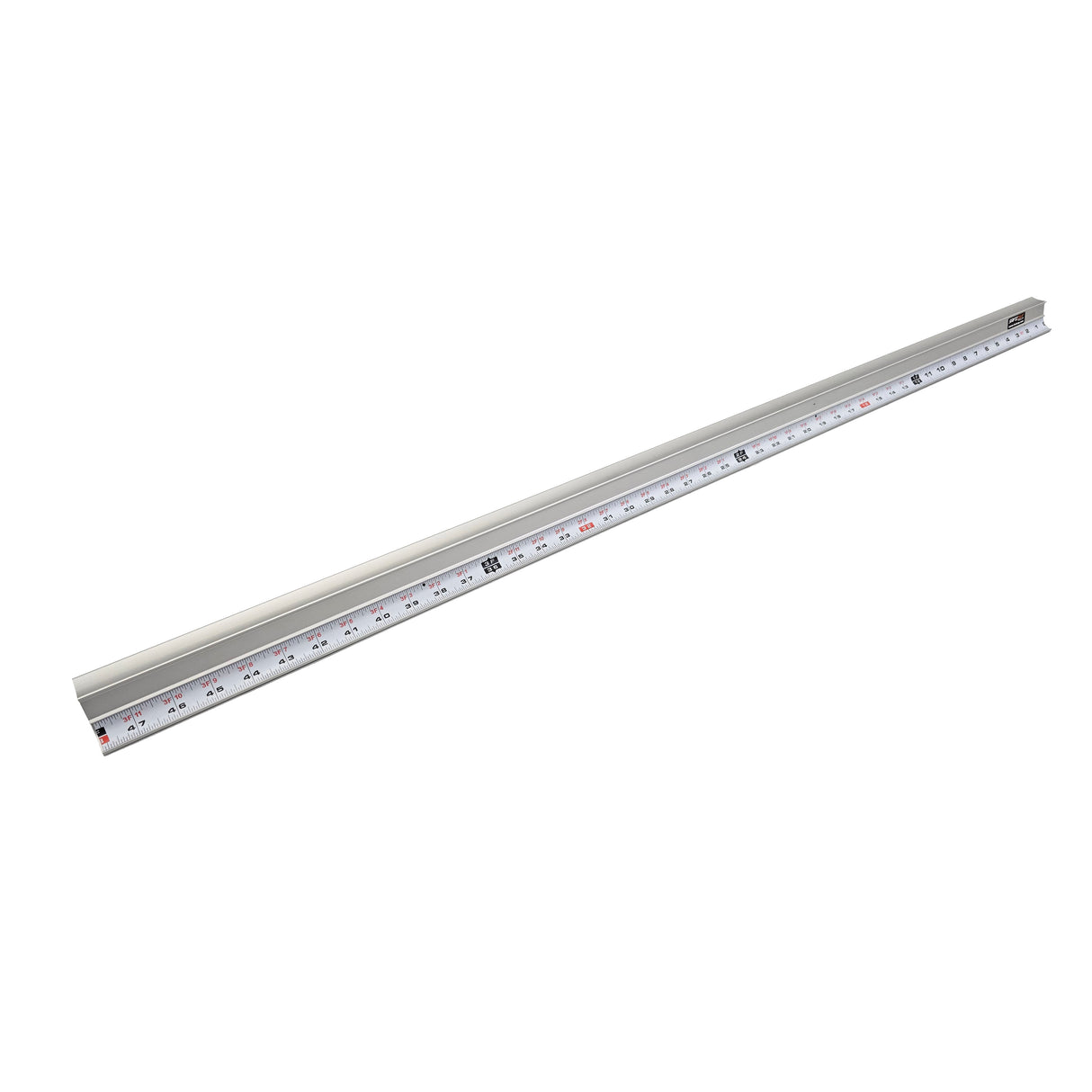 FastCap SafeCut Aluminium Ruler with Imperial Scale 48in - Detail View