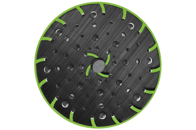 Festool Fusion-Tec 150mm M8 backing pad for woodworking tools, providing smoother surfaces and longer pad life