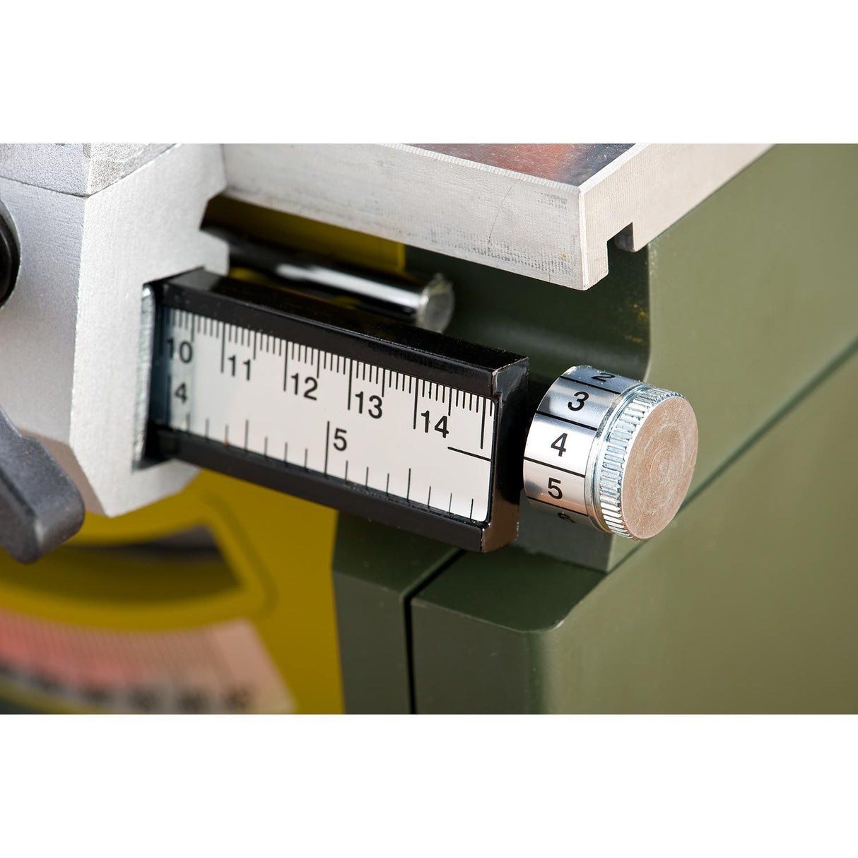 PROXXON FET Benchtop Table Saw in action, cutting through wood and metals with precision