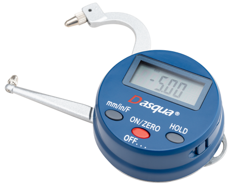 Dasqua Digital Thickness Gauge 25mm Capacity Metric & Imperial with Case in workshop setting