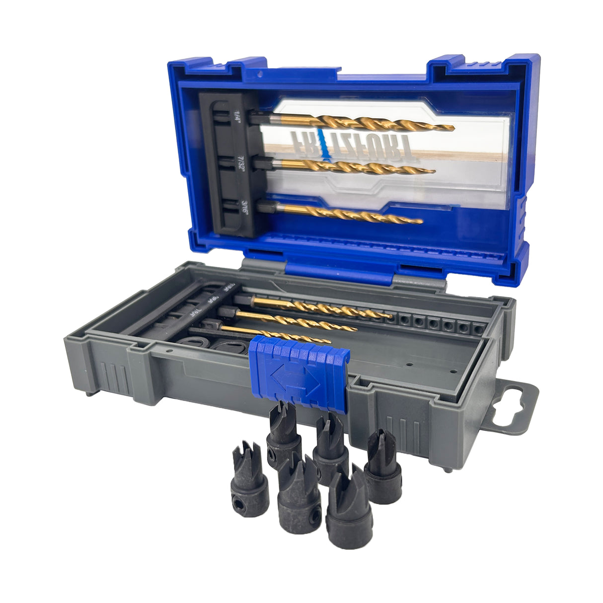 Fritzfurt Tapered Countersink Drill Bits for Timber Set of 8 with Stop Collars