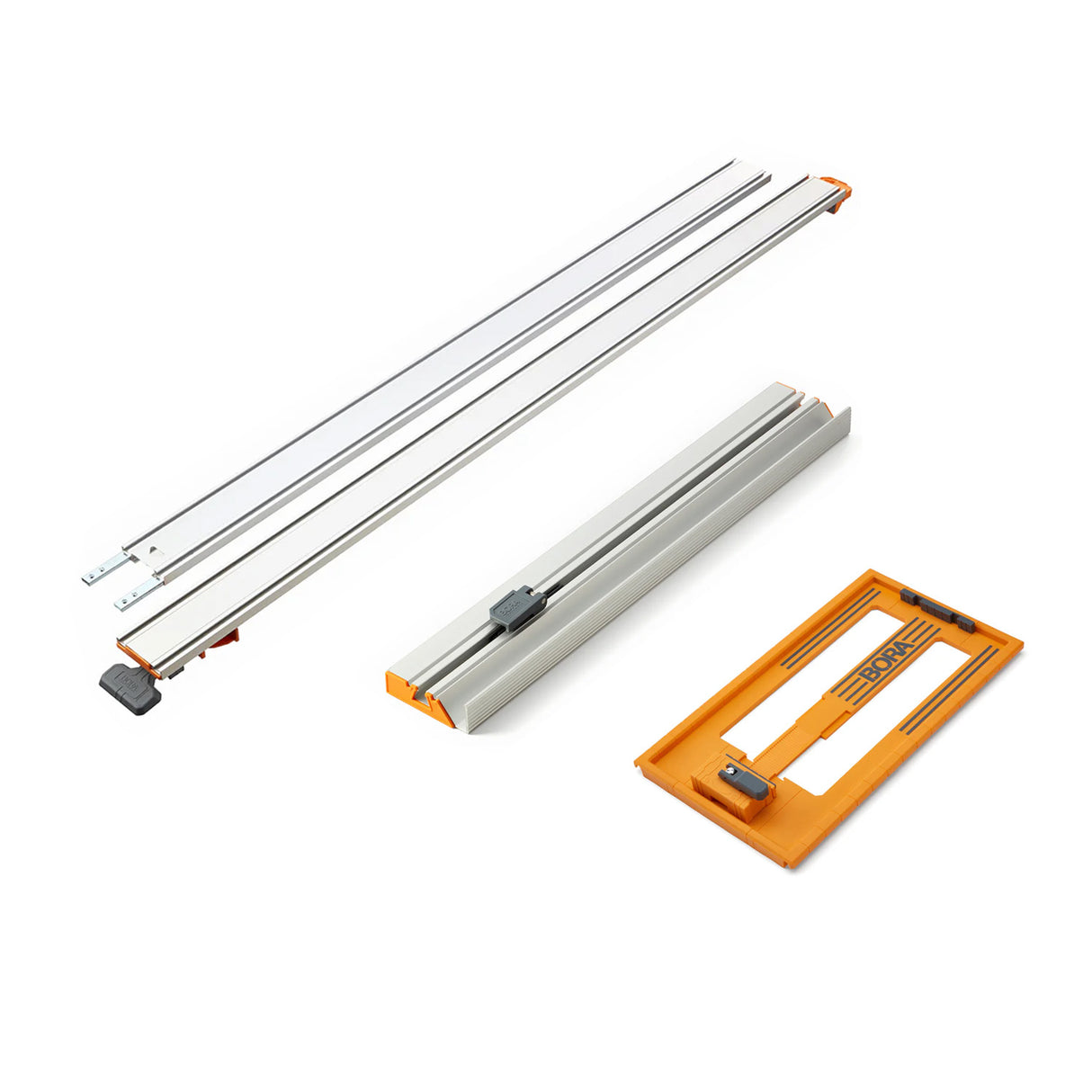 BORA 2500mm 100in Clamp Edge Saw Guide Bundle in use on sheet material for clean, accurate cuts