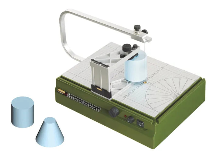Proxxon TKS-360 Thermocut Circle Cutter Fence in use on hot wire cutter