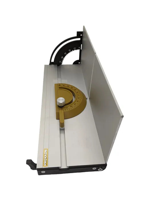 Precision angle cutter fence for PROXXON TA-300 Thermocut, essential for accurate geometric solid production