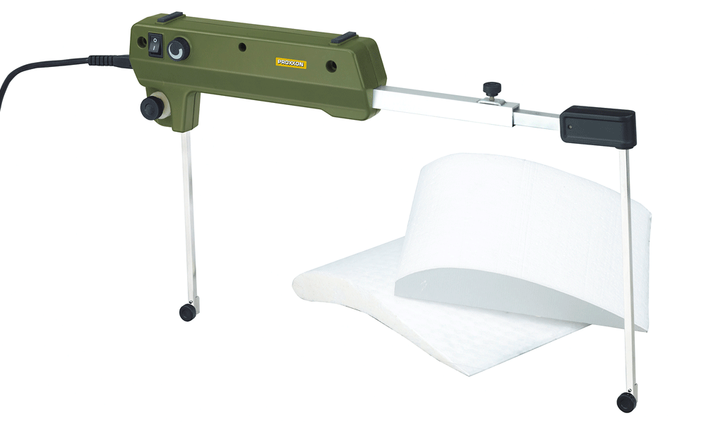 PROXXON Thermocut-650 Hot Wire Cutter showcasing its telescopic arm for precise cutting