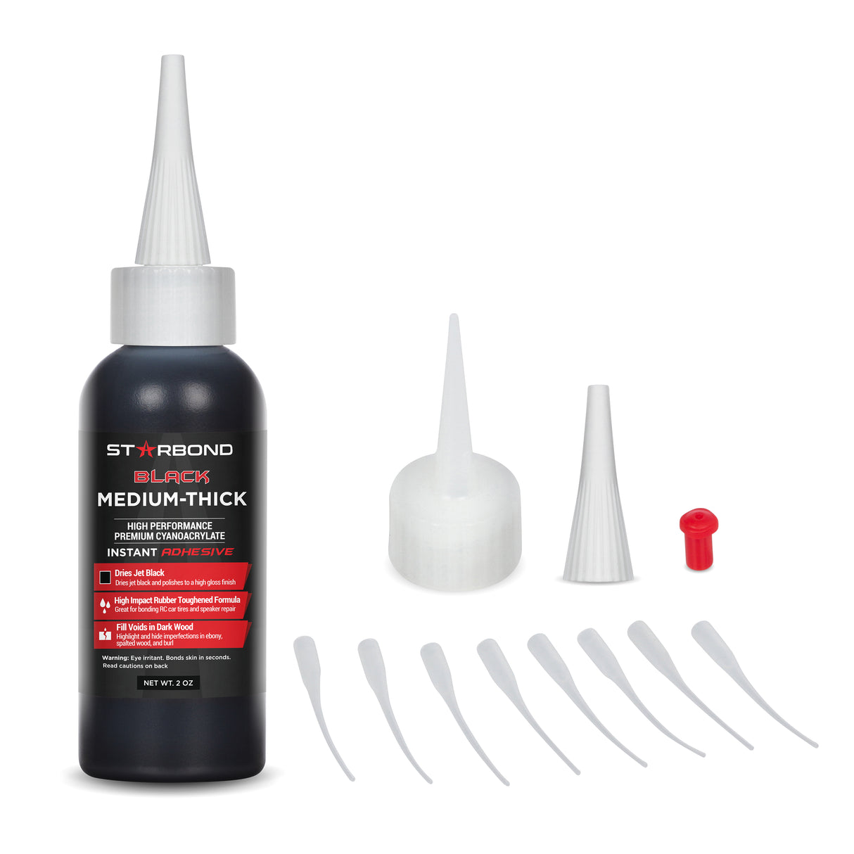 Starbond Black Medium-Thick CA Super Glue - Ideal for larger repairs and bold accents