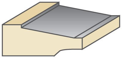 Torquata Back-Cutter Chamfer Router Bit creating cathedral-shaped panel edge