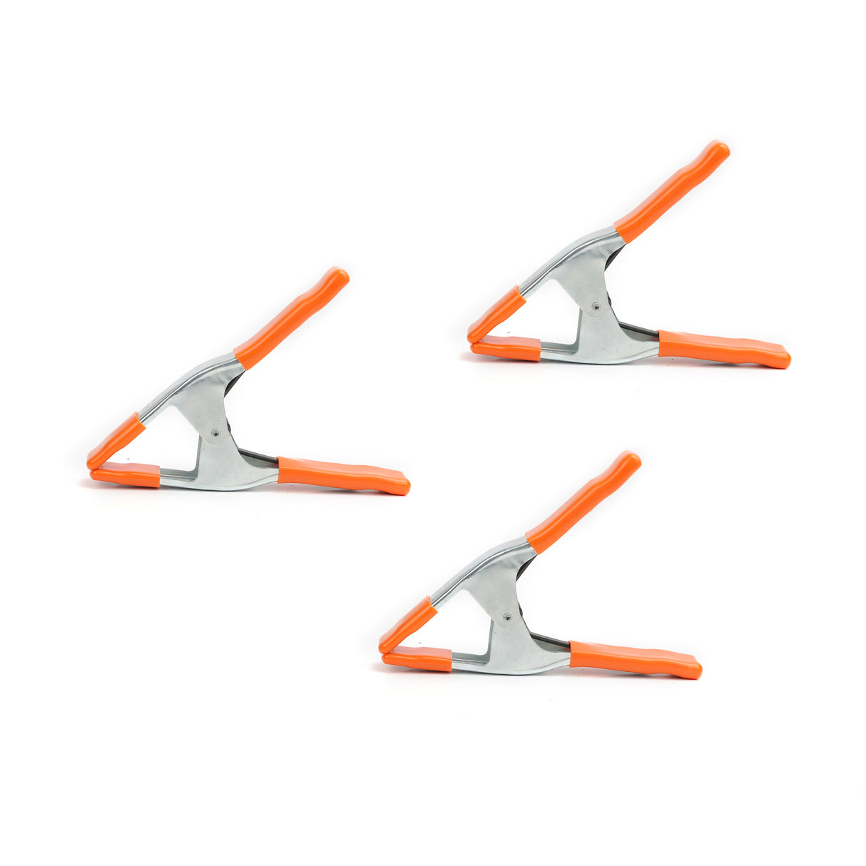 Pony Jorgensen Set of 3 Metal Spring Clamps 76mm Capacity in action on wooden project