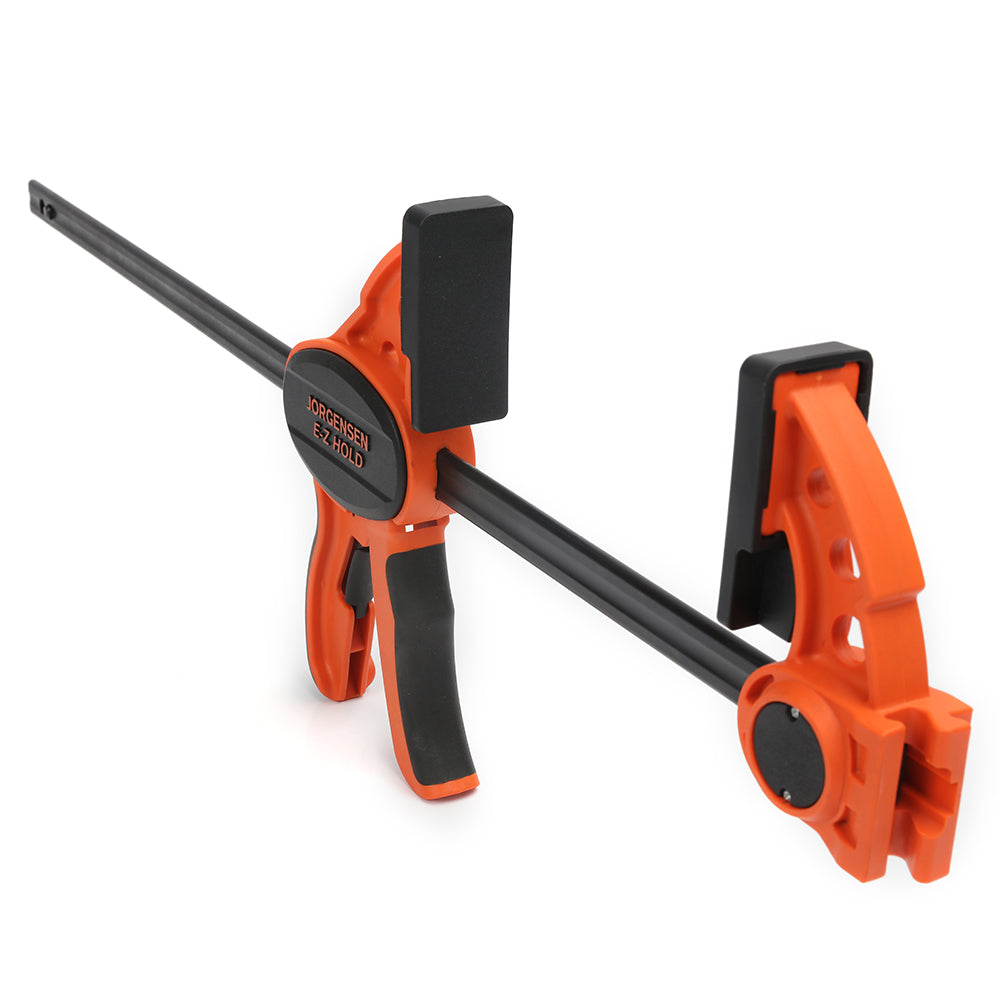 Pony Jorgensen E-Z HOLD Trigger Clamps set of 6 with 450mm capacity, showcasing deep reach jaw and contoured comfort grip