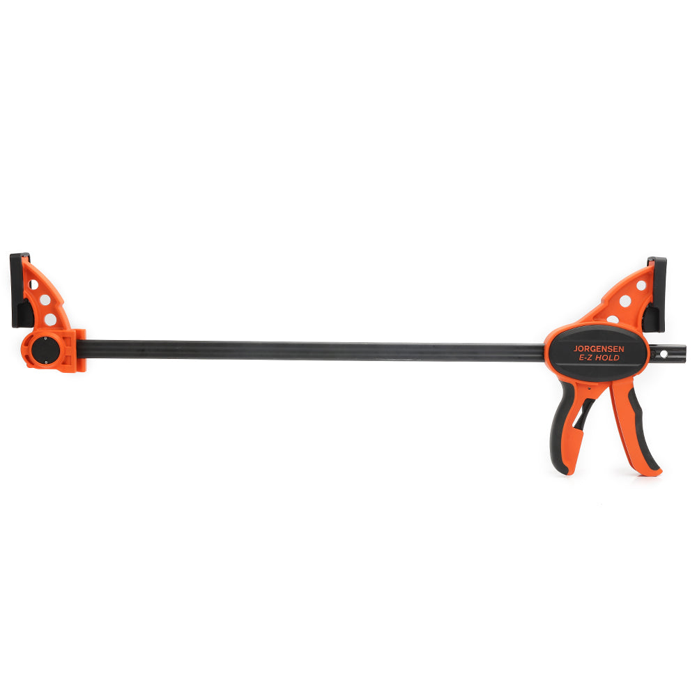 Pony Jorgensen E-Z HOLD Trigger Clamps in action, showcasing 86mm deep reach jaw and contoured comfort grip