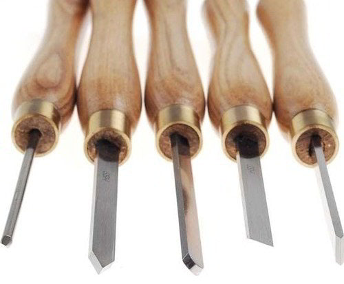 PROXXON Micro Wood Turning Chisels Set of 5 on white background