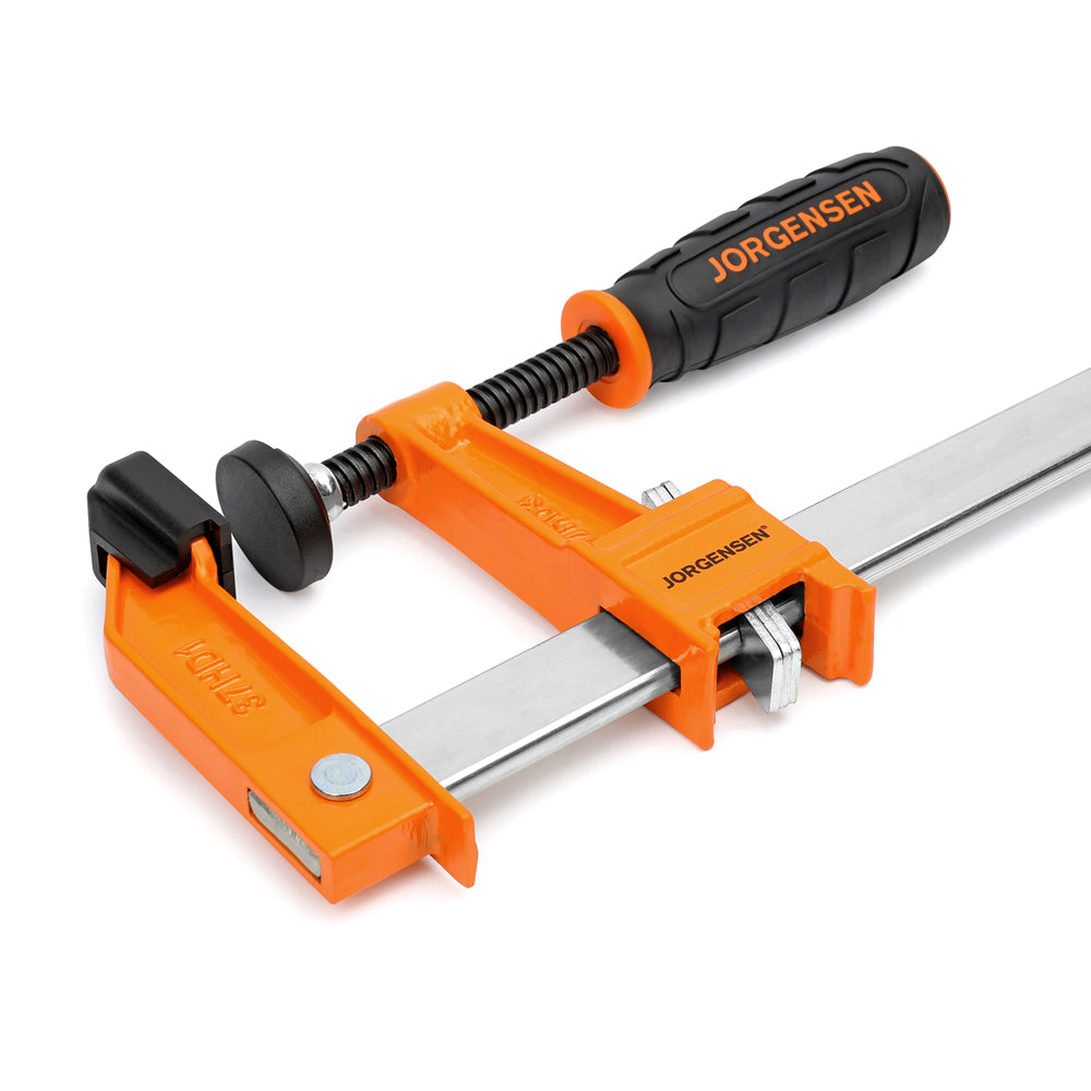 Pony Jorgensen Set of 4 Heavy Duty Quick Action Clutched F Clamps in use on woodworking project