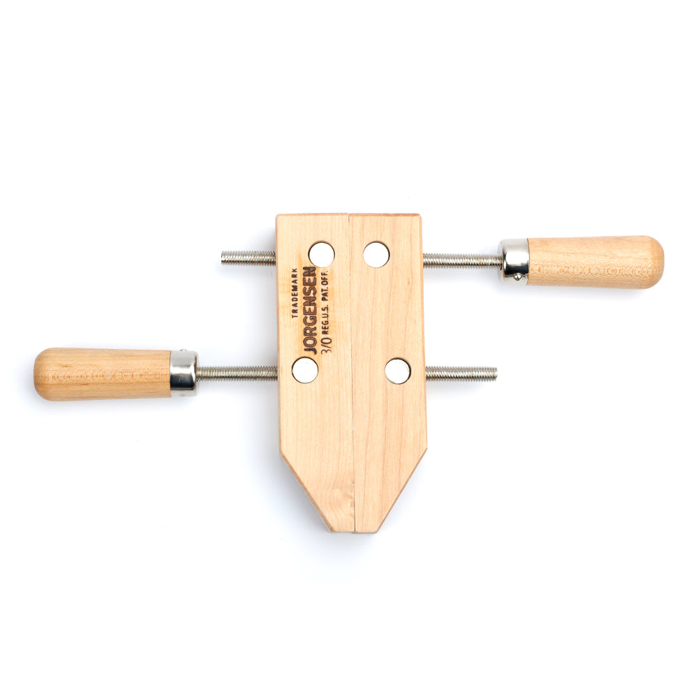 Pony Jorgensen Set of 3 Wooden Hand Screw Clamps 6in in use on woodworking project