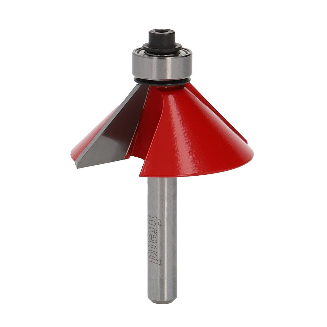 Freud Chamfer Router Bit 45° Angle 1/4in Shank, for precise joinery and edge easing