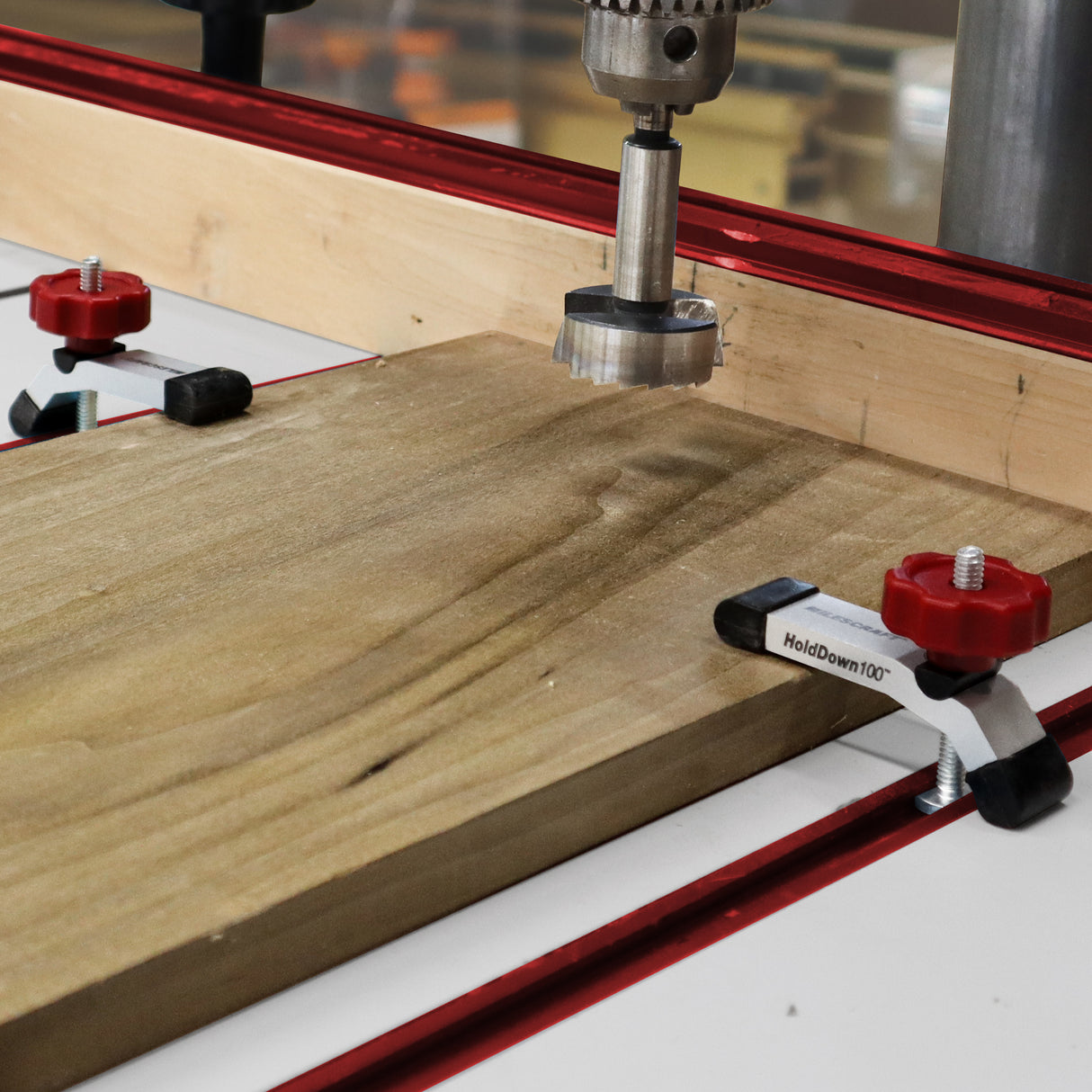 Milescraft Pack of 2 T-Track HoldDown100 Clamps with Non-Marring Rubber Tips in Australian woodworking tools store