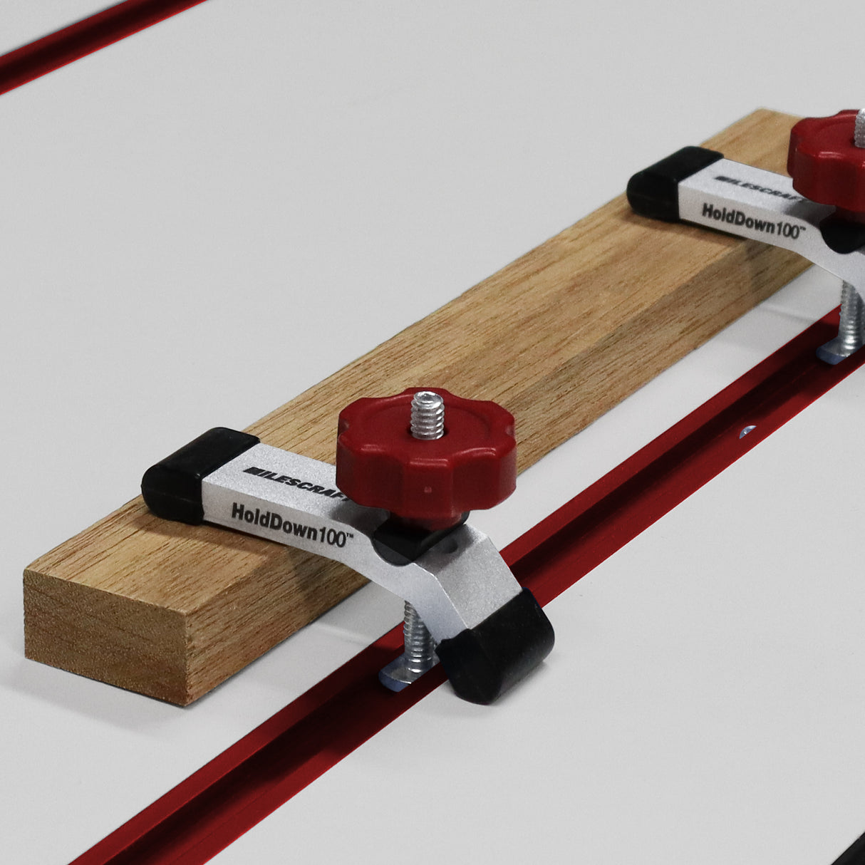 Milescraft Pack of 2 T-Track HoldDown100 Clamps with Non-Marring Rubber Tips in Australian Woodworking Tools Store