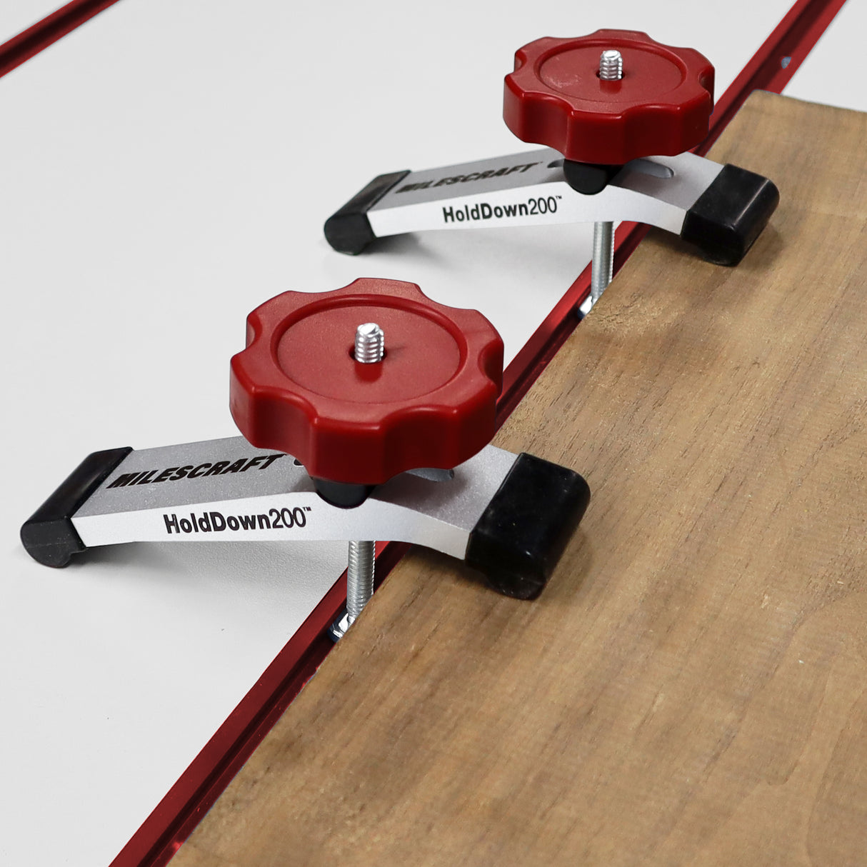 Milescraft Pack of 2 T-Track HoldDown200 Clamps with Non-Marring Rubber Tips in Australian woodworking tools store